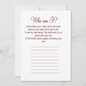 Wie ben ik eenvoudig vrijgezellenfeest spel feestdagenkaart (Voorkant)