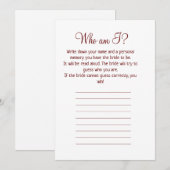 Wie ben ik eenvoudig vrijgezellenfeest spel feestdagenkaart (Voorkant / Achterkant)