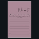 Wie ben ik? Flyer voor douchefeestje<br><div class="desc">Maak het van jezelf door je tekst toe te voegen. Om toegang te krijgen tot geavanceerde bewerkingstools,  ga naar "Personaliseer",  scroll naar beneden en klik op de "klik om verder aan te passen" link. Voor meer overeenkomende ontwerpen klik je op de link "Andere producten uit deze collectie"</div>