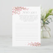 Wie ben ik Geheugen Raad Bruidsfeest Spel Bedankkaart (Staand voorkant)