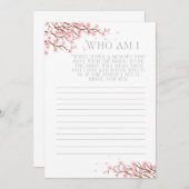 Wie ben ik Geheugen Raad Bruidsfeest Spel Bedankkaart (Voorkant / Achterkant)