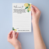 Wie ben ik? Lemon Vrijgezellenfeest Game Kaart (Hand)