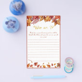 Wie ben ik? Najaar Vrijgezellenfeest Game Flyer (Enkel)