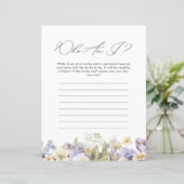 Wie ben ik Paarse Bloemen Vrijgezellenfeest spel (Staand voorkant)