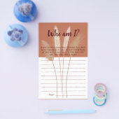 Wie ben ik? Pampas Vrijgezellenfeest Game Card Flyer (Enkel)