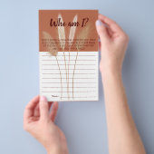 Wie ben ik? Pampas Vrijgezellenfeest Game Card Flyer (Hand)