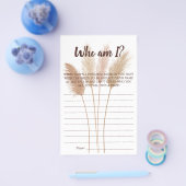 Wie ben ik? Pampas Vrijgezellenfeest Game Card Flyer (Enkel)