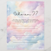 Wie ben ik Pastel Cloud Nine Vrijgezellenfeest spe (Voorkant)