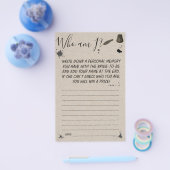 Wie ben ik? | Pen & Inkwell Vrijgezellenfeest game Flyer (Enkel)