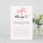 Wie ben ik Pink Ribbon Vrijgezellenfeest spel (Staand voorkant)