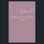 Wie ben ik? Shower Game Flyer<br><div class="desc">Maak het uw eigen door jouw tekst toe te voegen. Als u toegang wilt krijgen tot geavanceerde bewerkingsgereedschappen,  gaat u naar "Personaliseren",  scrolt u naar beneden en drukt u op de link "Klik om verder aan te passen". Voor meer passende design klik de verbinding "Andere producten van dit collectie"</div>