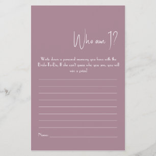 Wie ben ik? Shower Game Flyer