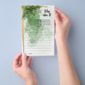 Wie ben ik Tropisch Palm Vrijgezellenfeest Game Ca Flyer (Hand)