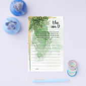 Wie ben ik Tropisch Palm Vrijgezellenfeest Game Ca Flyer (Enkel)