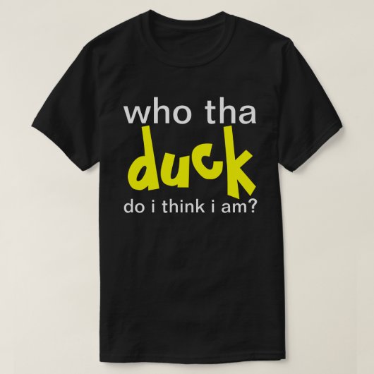 Wie ben ik volgens de DUCK? T-shirt (Design voorkant)