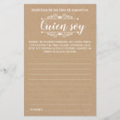 Wie ben ik vrijgezellenfeest engels spaans rustige (Achterkant)