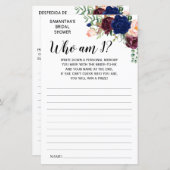 Wie ben ik? vrijgezellenfeest engels spaans spel (Voorkant / Achterkant)