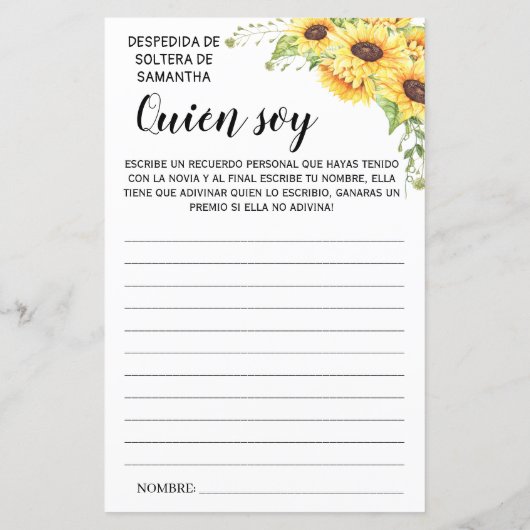 Wie ben ik vrijgezellenfeest engels spaans spel (Achterkant)