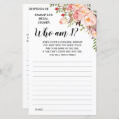 Wie ben ik? vrijgezellenfeest engels spaans spel (Voorkant / Achterkant)