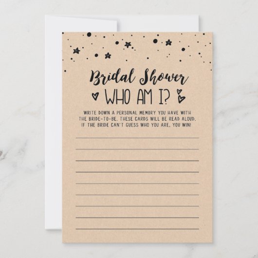 Wie ben ik Vrijgezellenfeest of Hen Party spel Kaa Kaart (Voorkant)