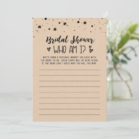 Wie ben ik Vrijgezellenfeest of Hen Party spel Kaa Kaart (Staand voorkant)