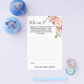 Wie ben ik? Vrijgezellenfeest roze bloemen Kaart (Enkel)