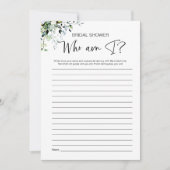 Wie ben ik Vrijgezellenfeest spel Kaart (Voorkant)