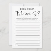 Wie ben ik Vrijgezellenfeest spel Kaart (Voorkant)