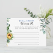 Wie ben ik Vrijgezellenfeest spel Kaart (Staand voorkant)