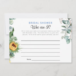 Wie ben ik Vrijgezellenfeest spel Kaart