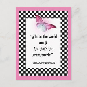 Wie ben ik? Wonderland Alice Quote Briefkaart