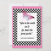 Wie ben ik? Wonderland Alice Quote Kaart (Voorkant)