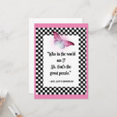 Wie ben ik? Wonderland Alice Quote Kaart (Voorkant / Achterkant in situ)