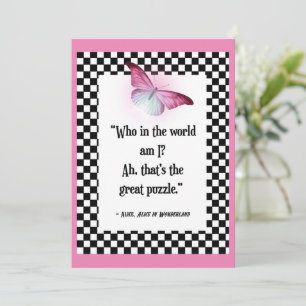 Wie ben ik? Wonderland Alice Quote Kaart