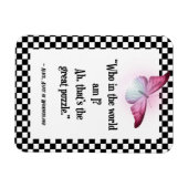 Wie ben ik? Wonderland Alice Quote Magneet (Horizontaal)