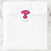 Wie ben jij? ronde sticker (Tas)