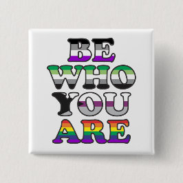 Wie ben jij? vierkante button 5,1 cm