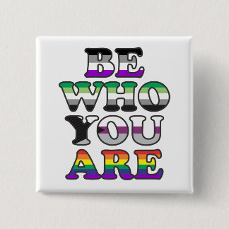 Wie ben jij? vierkante button 5,1 cm