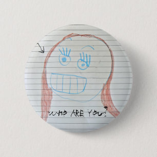 Wie ben jij, weet je, namen, geheugen, reünie ronde button 5,7 cm