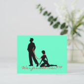 Wie bindt wie? briefkaart (Staand voorkant)