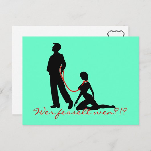 Wie bindt wie? briefkaart (Voorkant / Achterkant)