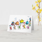 Wie brengt het kerstmaal mee? kaart (Gele Bloem)