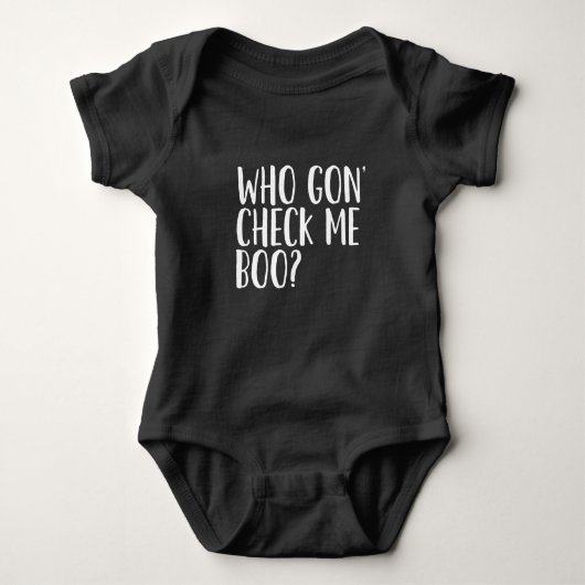 Wie controleert me Boo? Baby Bodysuit (Voorkant)