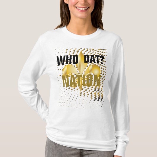 Wie dat? natie/gouden harten zwart accent t-shirt (Voorkant)