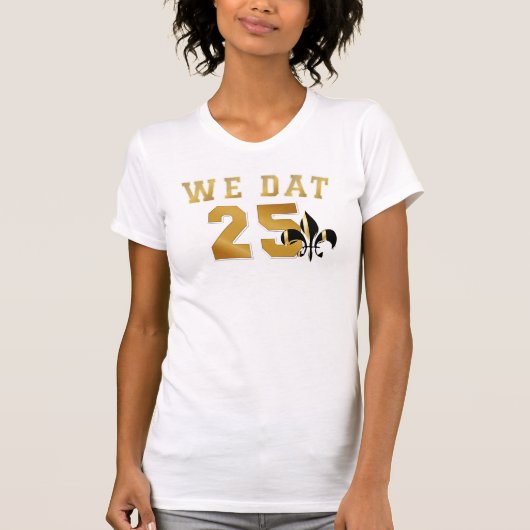 Wie dat?/wij dat/25 t-shirt (Voorkant)