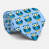 Wie? de heer Owl Blue Stropdas (Opgerold)