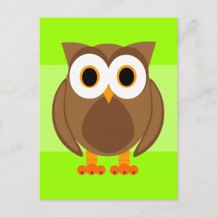 Wie? de heer Owl Cartoon Briefkaart