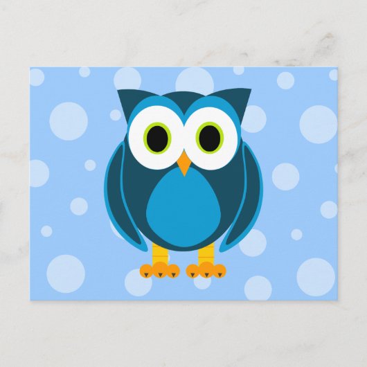 Wie? de heer Owl Cartoon Briefkaart (Voorkant)