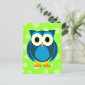 Wie? de heer Owl Cartoon Briefkaart (Staand voorkant)