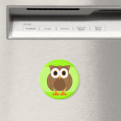 Wie? de heer Owl Cartoon Magneet (Insitu (Vaatwasser))